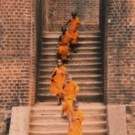 Monks on Stairs